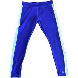 Tory Burch Cobalt Blue Leggings with White Side Panels